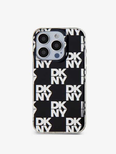 DKNY PC/TPU кариран заден капак за iPhone 15 Pro Max Black DKNY