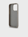 DKNY PU Leather Repeat Pattern Tonal Stripe Back Cover за iPhone 14 Pro Beige DKNY