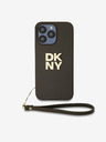 DKNY PU Leather Stack Logo Wrist Strap Back Cover за iPhone 15 Pro Brown DKNY