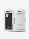 DKNY PU Leather Silver Metal Logo Magsafe Back Cover за iPhone 14 Black DKNY