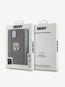 DKNY PU Leather Stack Logo Wrist Strap Back Cover за iPhone 13 Brown DKNY