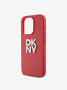 DKNY PU Leather Stack Logo Wrist Strap Back Cover за iPhone 15 Pro Red DKNY