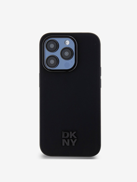 DKNY PU Leather Stack Logo Magsafe Back Cover за iPhone 15 Pro Max Black DKNY