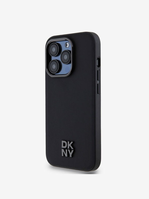 DKNY PU Leather Stack Logo Magsafe Back Cover за iPhone 15 Pro Max Black DKNY