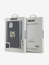 DKNY PU Leather Stack Logo Wrist Strap Back Cover за iPhone 14 Black DKNY