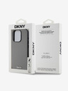 DKNY PU Leather Silver Metal Logo Magsafe Back Cover за iPhone 14 Pro Grey DKNY