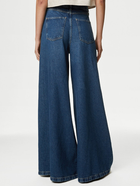 Marks & Spencer Тъмносини дамски дънки с широка кройка Marks & Spencer