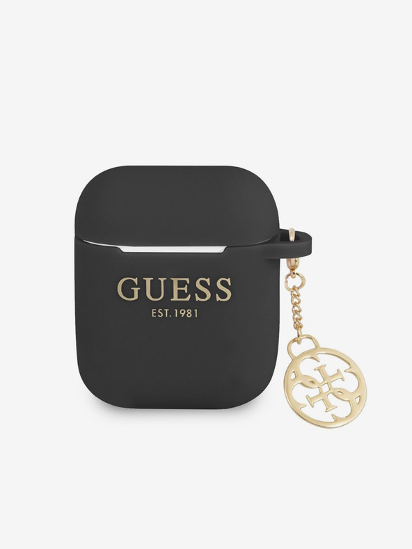 Guess Силиконов калъф Guess 4G Charm за AirPods 1/2 Black