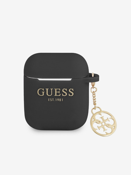 Guess Силиконов калъф Guess 4G Charm за AirPods 1/2 Black