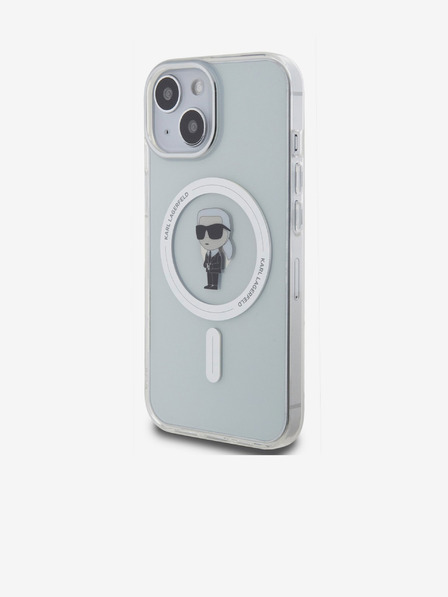 Karl Lagerfeld IML Ikonik MagSafe заден капак за iPhone 15 прозрачен Karl Lagerfeld
