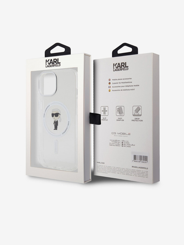 Karl Lagerfeld IML Ikonik MagSafe заден капак за iPhone 15 прозрачен Karl Lagerfeld
