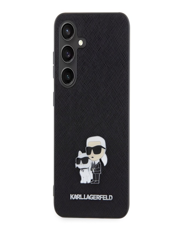 Karl Lagerfeld Заден капак PU Saffiano Metal Karl and Choupette за Samsung Galaxy S24 Black Karl Lagerfeld