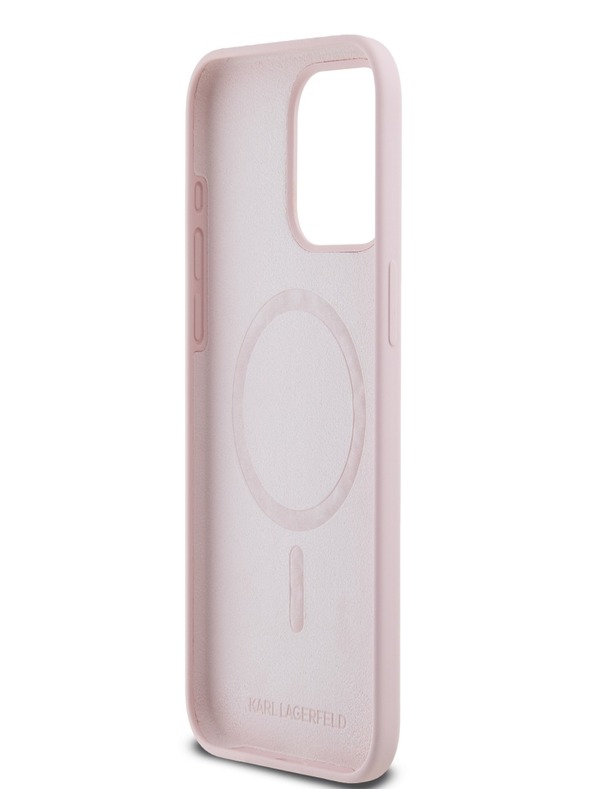 Karl Lagerfeld Течен силикон Karl and Choupette Magsafe заден капак за iPhone 14 Pro Max Pink Karl Lagerfeld