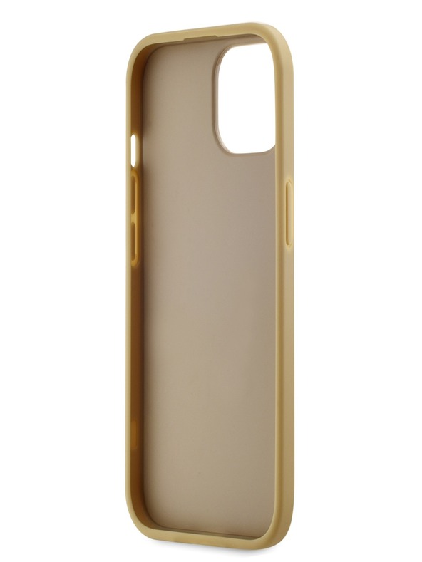 Karl Lagerfeld Набръчкан PU заден капак с подпис и лого за iPhone 15 Gold Karl Lagerfeld