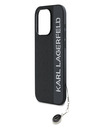 Karl Lagerfeld Karl Lagerfeld PU Saffiano Rhinestone Charm Заден капак за iPhone 15 Pro Black