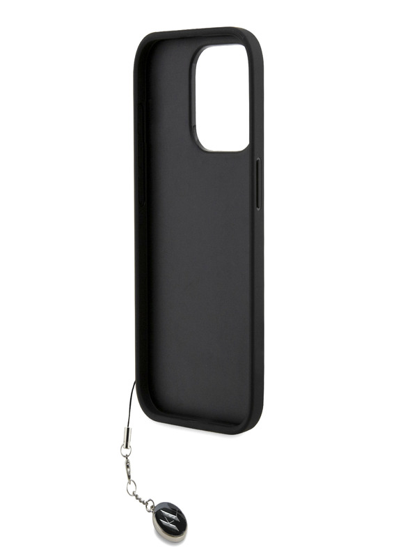 Karl Lagerfeld Karl Lagerfeld PU Saffiano Rhinestone Charm Заден капак за iPhone 15 Pro Black