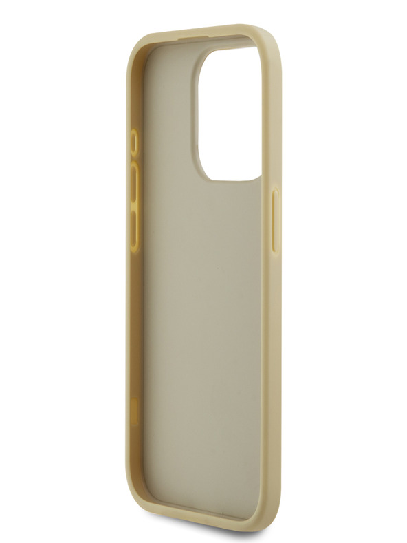 Karl Lagerfeld Набръчкан PU заден капак с лого на подпис за iPhone 15 Pro Gold Karl Lagerfeld