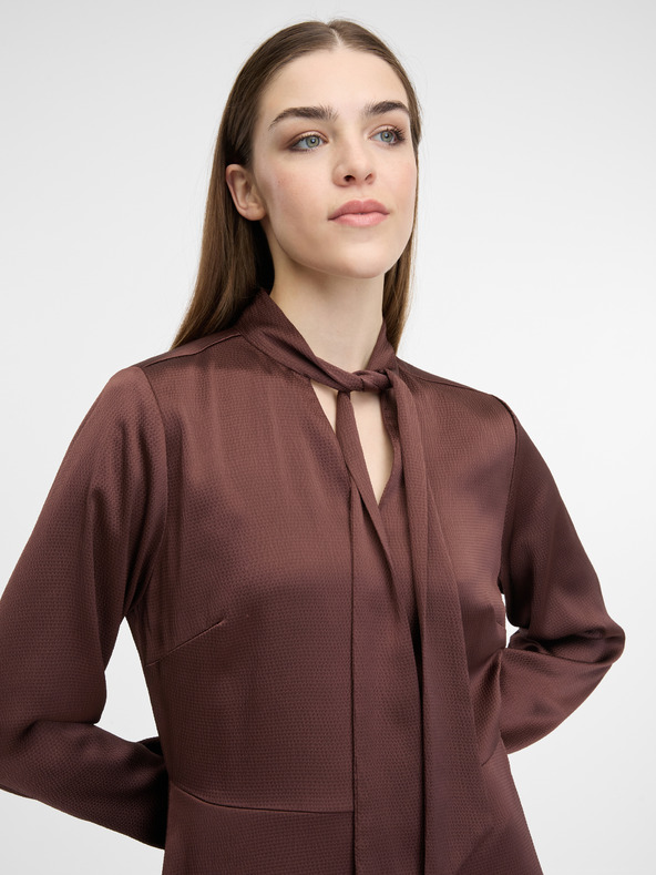 Orsay Кафява дамска рокля с дължина до коляното ORSAY