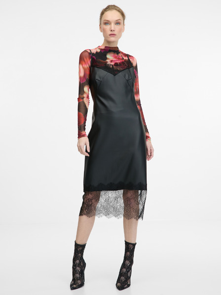 Orsay Черна дамска миди рокля от изкуствена кожа ORSAY