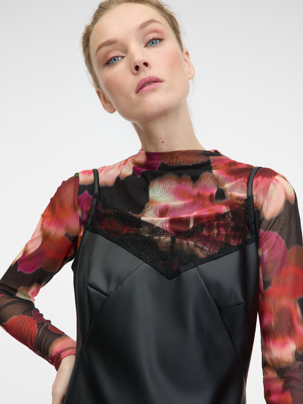 Orsay Черна дамска миди рокля от изкуствена кожа ORSAY