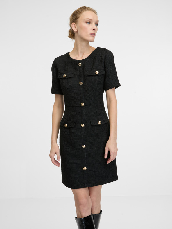 Orsay Черна дамска рокля с дължина до коляното ORSAY