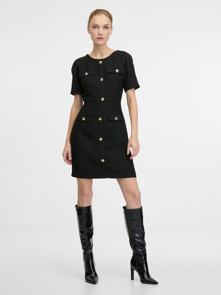 Orsay Черна дамска рокля с дължина до коляното ORSAY