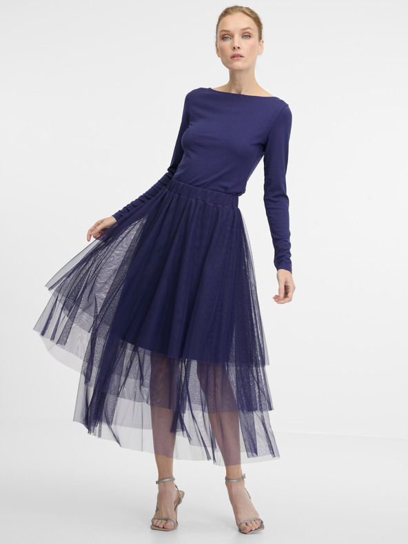 Orsay Тъмносиня дамска миди пола ORSAY