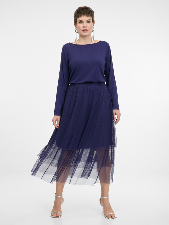 Orsay Тъмносиня дамска миди пола ORSAY