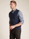 Marks & Spencer Пуловер без ръкави от чист памук Marks & Spencer тъмносин