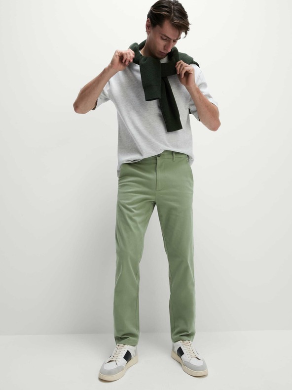 Marks & Spencer Разтегателен панталон чино с редовна кройка Marks & Spencer зелен