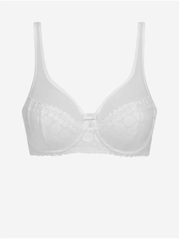 DIM Бял дамски дантелен сутиен DIM GENEROUS DOTTY UNDERWIRED BRA