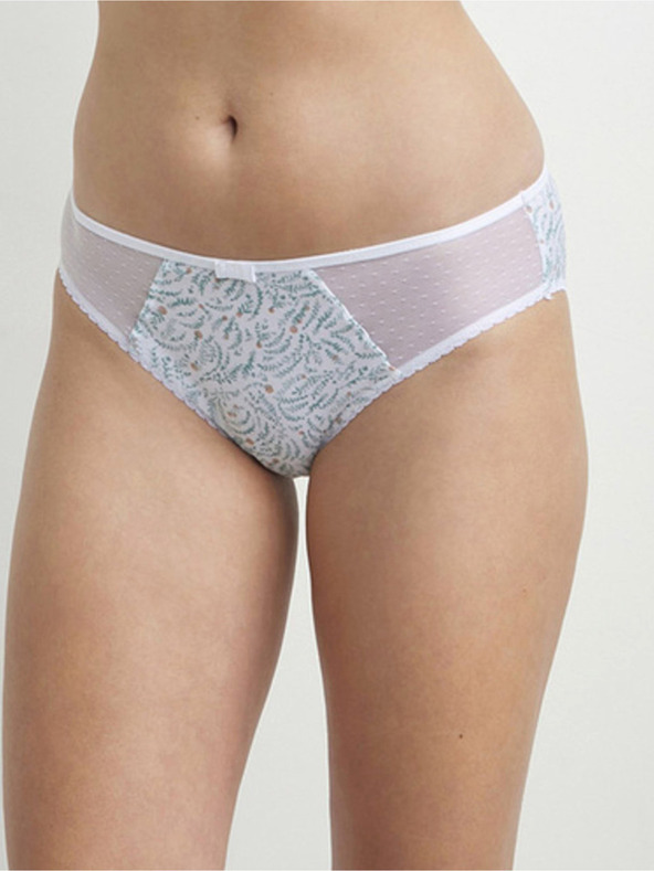 DIM Синьо-бели дамски бикини с шарка Dim GENEROUS COTTON BIO SLIP