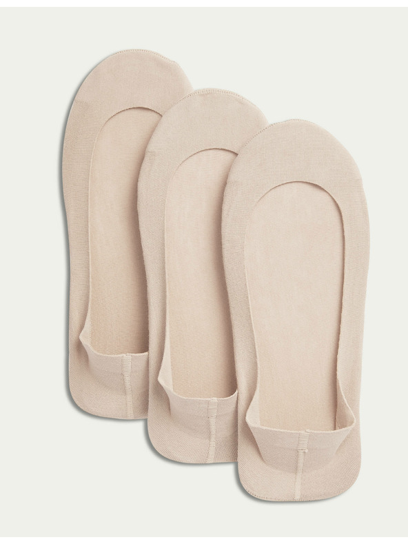 Marks & Spencer Бежови памучни педали с нисък ръст, 3 чифта Marks & Spencer