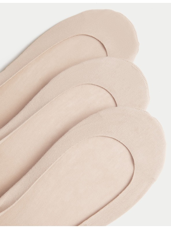 Marks & Spencer Бежови памучни педали с нисък ръст, 3 чифта Marks & Spencer
