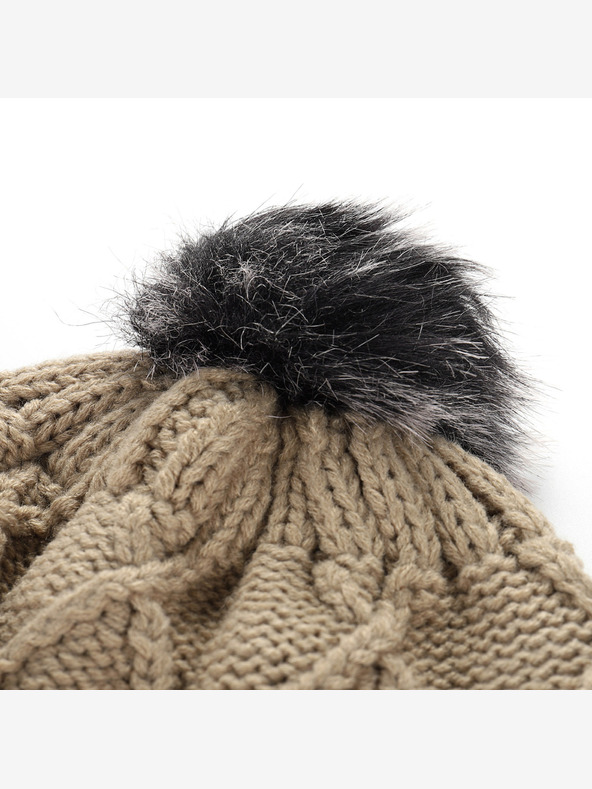 ALPINE PRO Зимна шапка с помпон ALPINE PRO GODERE бял пипер