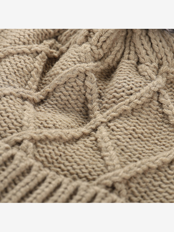 ALPINE PRO Зимна шапка с помпон ALPINE PRO GODERE бял пипер