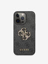 Guess PU 4G Metal Logo Zadní Kryt pro iPhone 13 Pro Grey Калъф за телефон