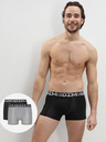 DIM Комплект от два мъжки боксерки в сиво и черно Dim COTTON 3D FLEX AIR BOXER