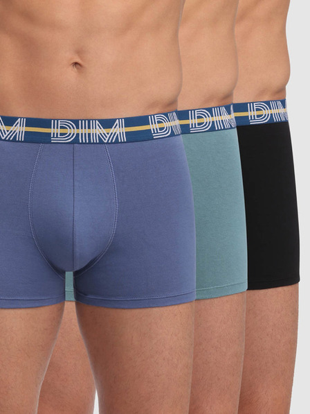 DIM Комплект от три мъжки боксерки в сиво, светлосиньо и черно Dim POWERFUL BOXERS