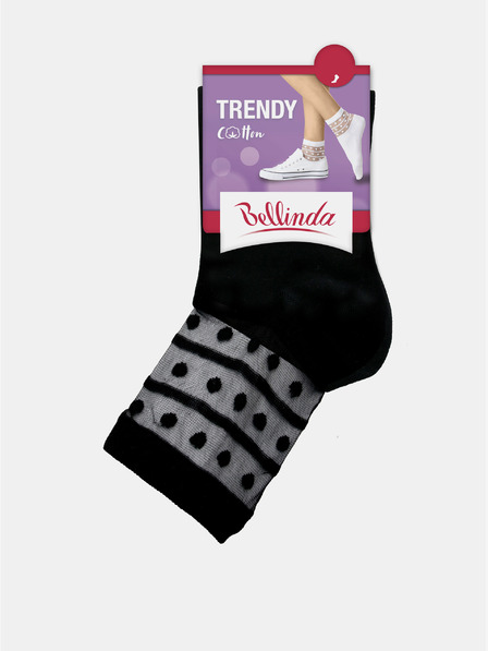 Bellinda Черни дамски чорапи с декоративни детайли Bellinda TRENDY COTTON SOCKS