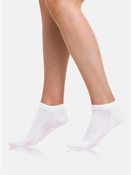 Bellinda Бели дамски чорапи с декоративни елементи Bellinda BAMBUS AIR LADIES IN-SHOE SOCKS