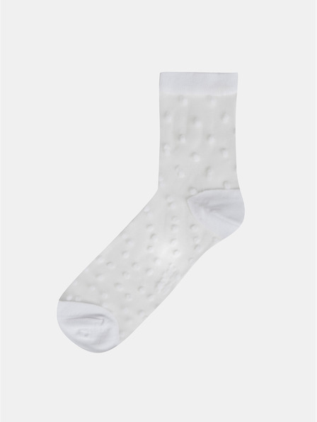 Bellinda Бели дамски копринени чорапи на точки Bellinda TRENDY SOCKS