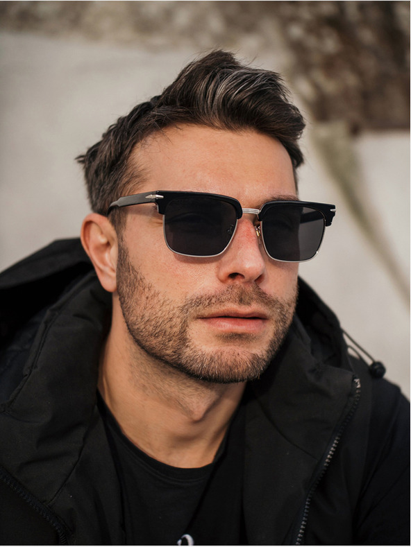 VEYREY Черни поляризирани слънчеви очила VeyRey Beckham Stitch