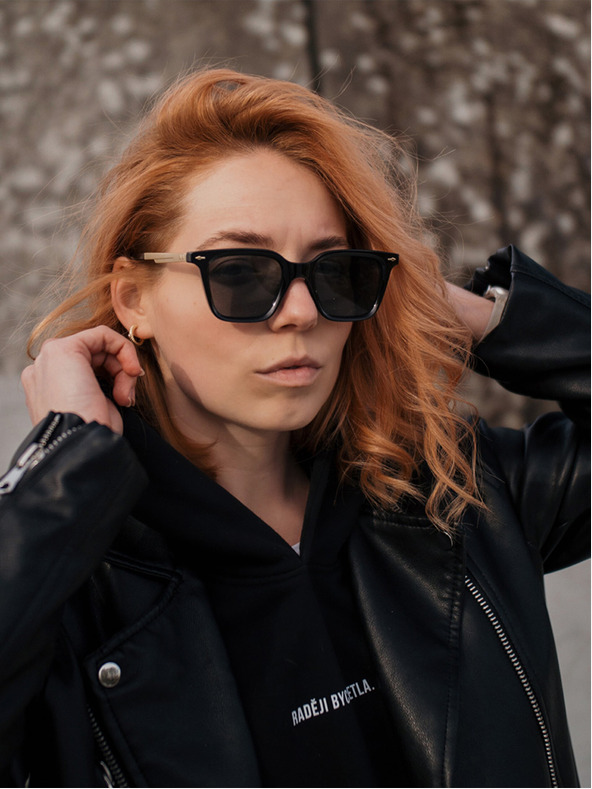 VEYREY Черни поляризирани слънчеви очила VeyRey Nerd Fowl