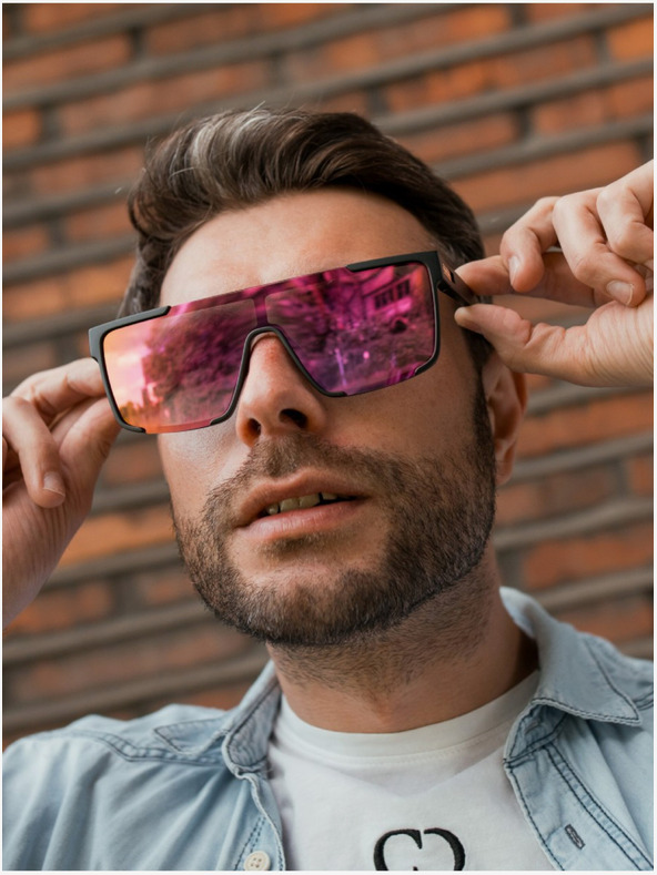 VEYREY VeyRey Слънчеви очила Eltuk Поляризиращи слънчеви очила Полурамка Лилави лещи Универсален