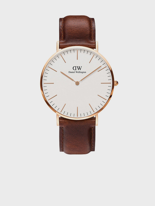 Daniel Wellington Кафяв часовник Daniel Wellington Classic St Mawes с кожена каишка