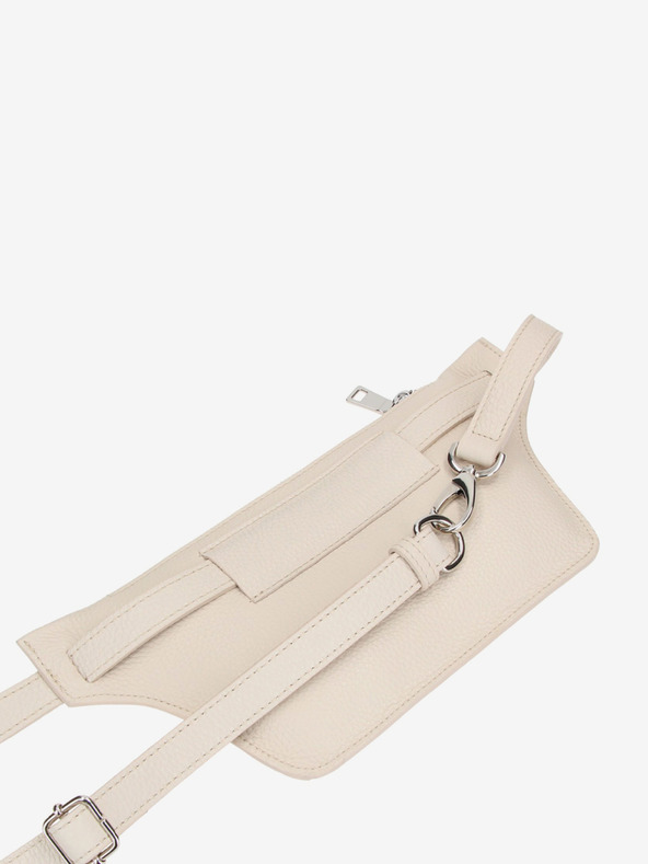 Elega Кремава дамска кожена чанта за кръст ELEGA Merlin