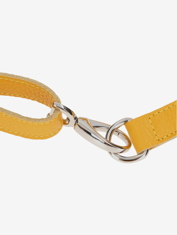 Elega Жълта Дамска чанта ELEGA Cammie от естествена кожа с бъбрек