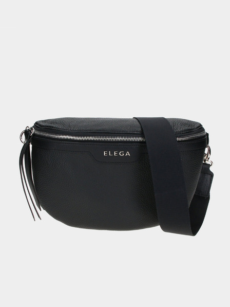 Elega Черна дамска кожена чанта за кръст ELEGA Festy