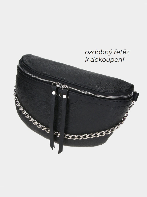 Elega Черна дамска кожена чанта за кръст ELEGA Festy